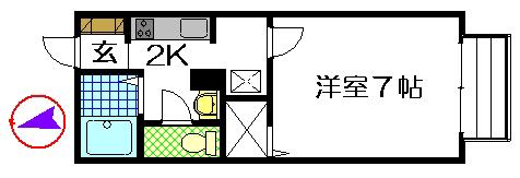 アプニールハイツ(1K/2階)の間取り写真