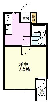 ホワイトヴィラ86(1K/2階)の間取り写真