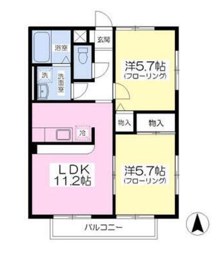 セトル桜木(2LDK/1階)の間取り写真