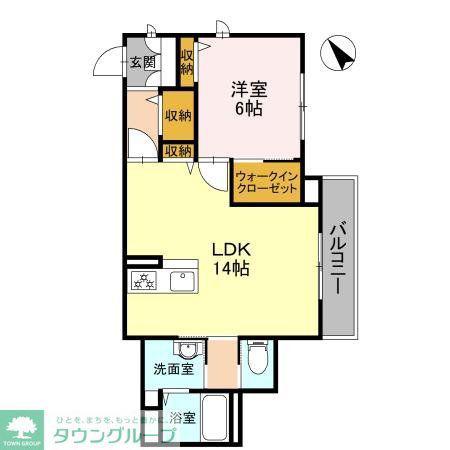 ル・クリザンテム(1LDK/3階)の間取り写真