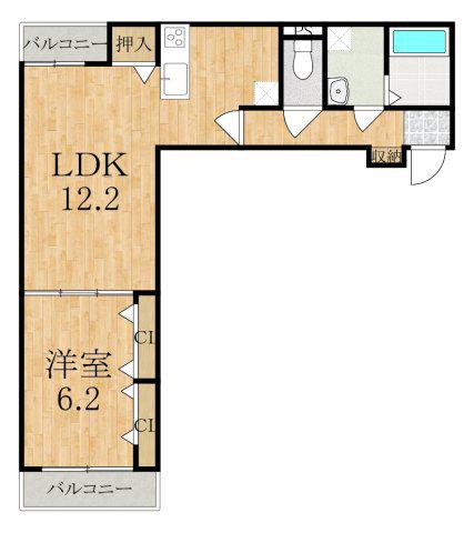 ラヴィエールI(1LDK/3階)の間取り写真