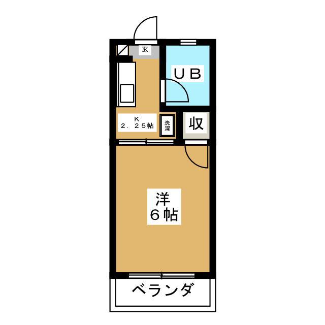 グリーンハイツ国府台(1K/1階)の間取り写真