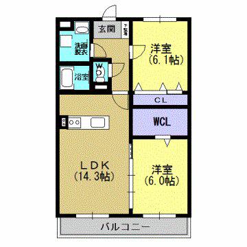 ソフテール BZ II(2LDK/2階)の間取り写真
