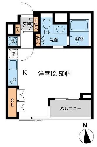 レジデンス白金コローレ(ワンルーム/3階)の間取り写真