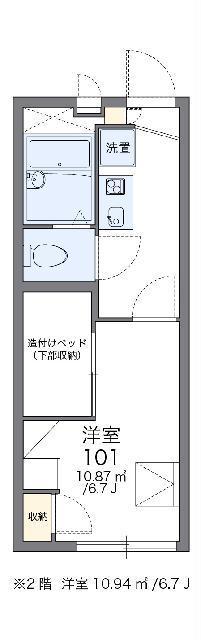 レオパレス田園調布A(1K/2階)の間取り写真