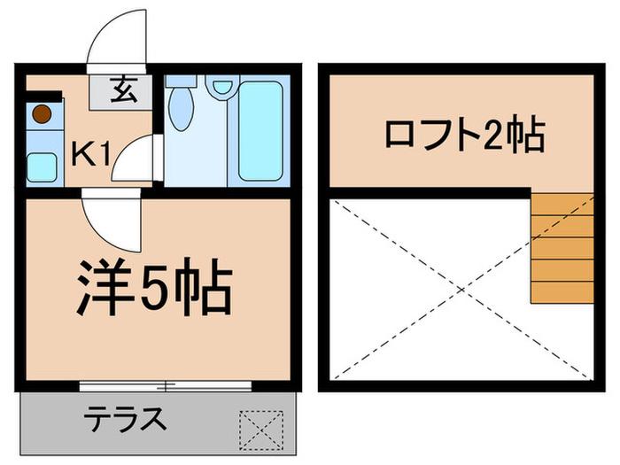 MAC 大山ハイム A棟(1K/1階)の間取り写真