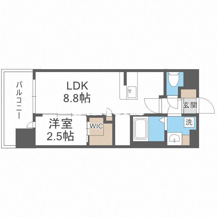 セレニテ難波グランデノール(1LDK/4階)の間取り写真
