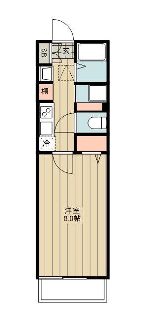 フルセイル狛江(1K/1階)の間取り写真