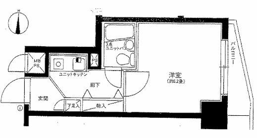 ライオンズマンション大山第6(1K/5階)の間取り写真