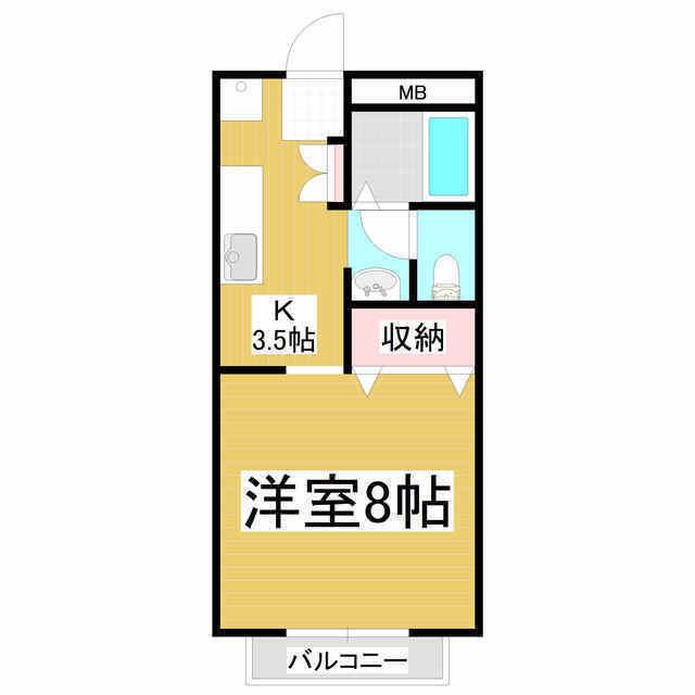 ホーユーコンホートI(1K/2階)の間取り写真
