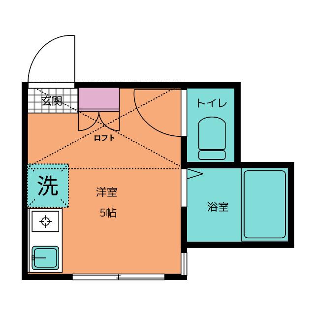 ラヴィータ鶴見(ワンルーム/2階)の間取り写真