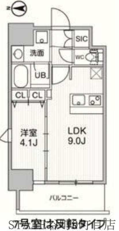 GM難波ウエストD.C(1LDK/14階)の間取り写真