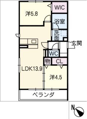 コンフォール(2LDK/3階)の間取り写真