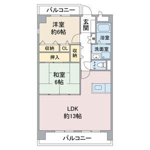 グランデージ竹越(2LDK/2階)の間取り写真