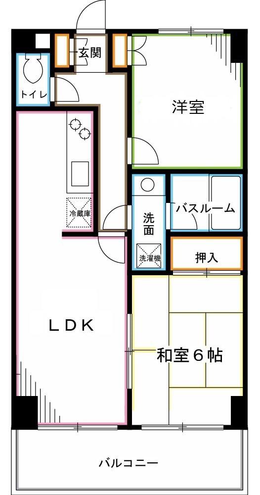 シャトー・ド・デューカル(2LDK/2階)の間取り写真