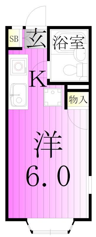 セントラルハイツ(ワンルーム/2階)の間取り写真
