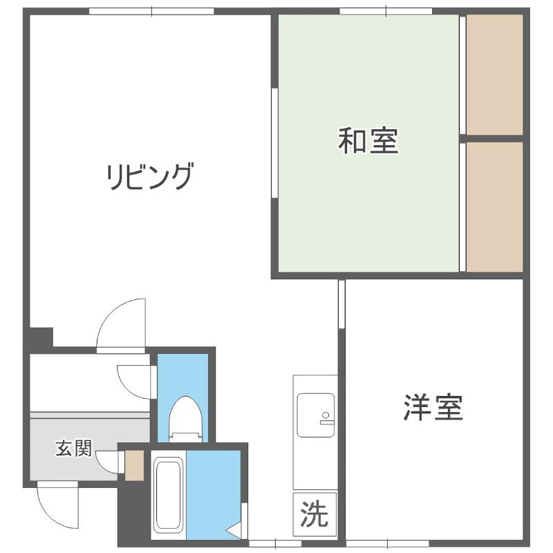 フラワーハイツ(2LDK/2階)の間取り写真