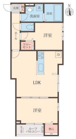 BELLE LEAD 大倉山(2LDK/3階)の間取り写真