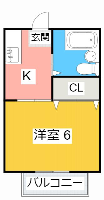 東陽ハイツ(1K/1階)の間取り写真