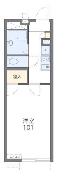 レオパレスあおば(1K/1階)の間取り写真