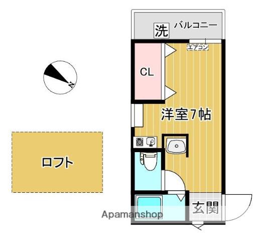 ピアーハイツ(ワンルーム/1階)の間取り写真