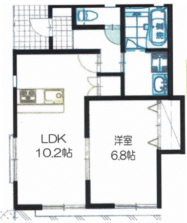 カローレA(1LDK/1階)の間取り写真