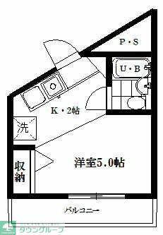 ライフシティ(1K/2階)の間取り写真