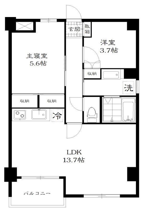 ダンデライオン(2LDK/1階)の間取り写真