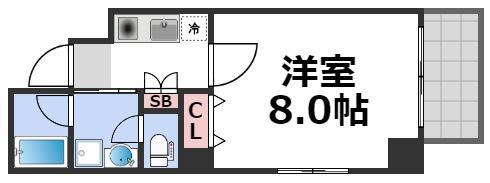 エイトステイツ玉造(1K/4階)の間取り写真