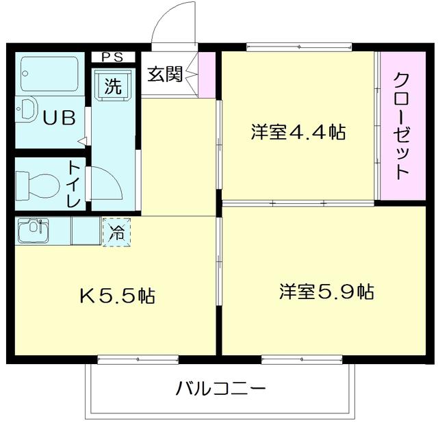パークサイド桜山(2K/1階)の間取り写真