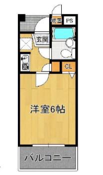 ロジュマン海塚I(1K/7階)の間取り写真