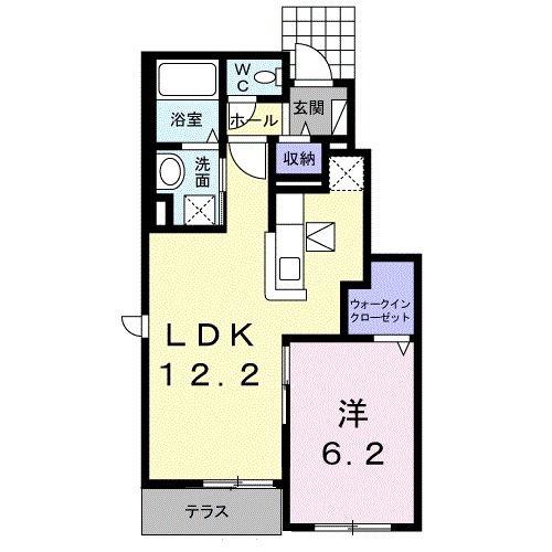 シャルムI(1LDK/1階)の間取り写真