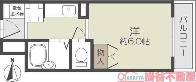スチューデントパレス茨木(1K/2階)の間取り写真
