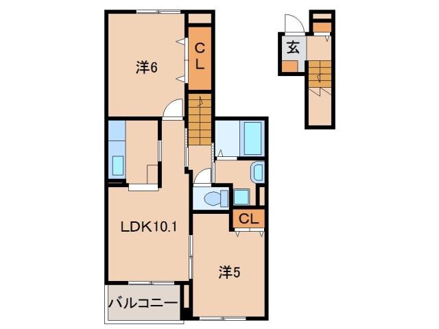 セイバリーブリーズ(2LDK/2階)の間取り写真