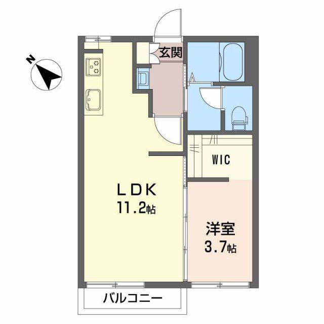 クレセントN(1LDK/1階)の間取り写真