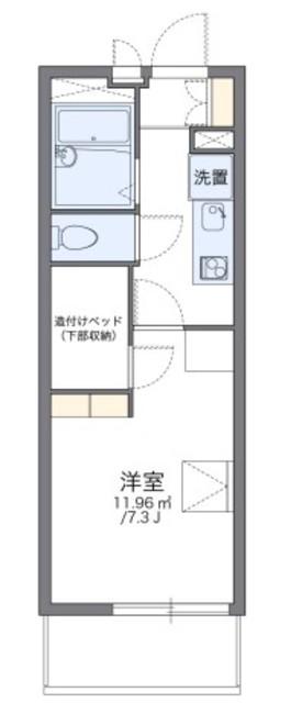 レオパレスリリー(1K/1階)の間取り写真