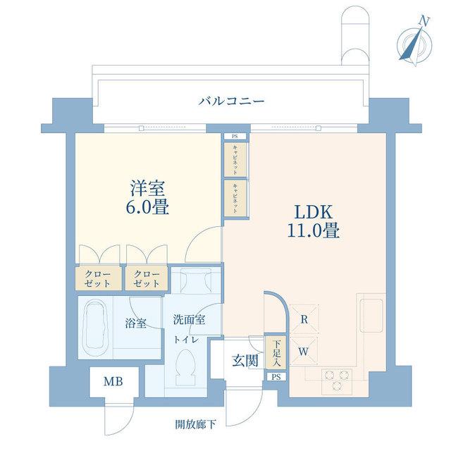ミュゼ表参道(1LDK/8階)の間取り写真