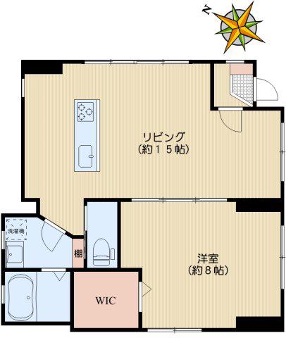 アクイユ文京(1LDK/2階)の間取り写真