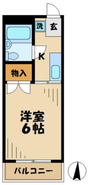 タニーハイツ(1K/1階)の間取り写真