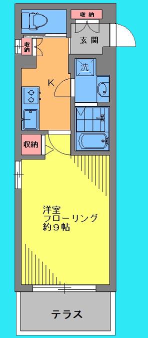 セザール長原ガーデン(1K/1階)の間取り写真