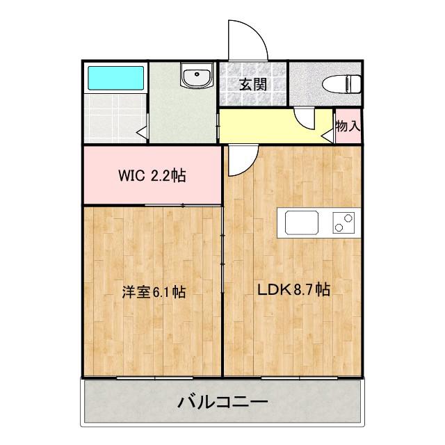 LINES(1LDK/1階)の間取り写真