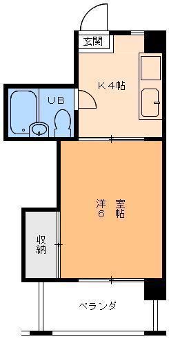 門田ビル(1K/2階)の間取り写真