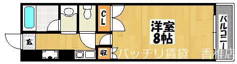 アーバン21A(1K/2階)の間取り写真