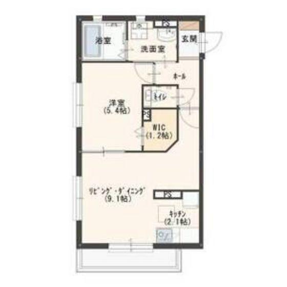 エスタシオン新町(1LDK/2階)の間取り写真