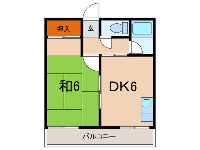 ホワイトハウス(1DK/3階)の間取り写真