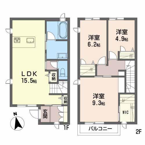 シャーメゾン グローカル(3LDK/1階)の間取り写真