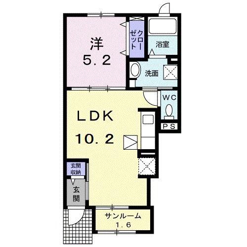 エトワール城跡(1LDK/1階)の間取り写真