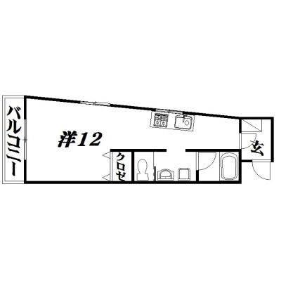 AVENUE大工町(ワンルーム/7階)の間取り写真