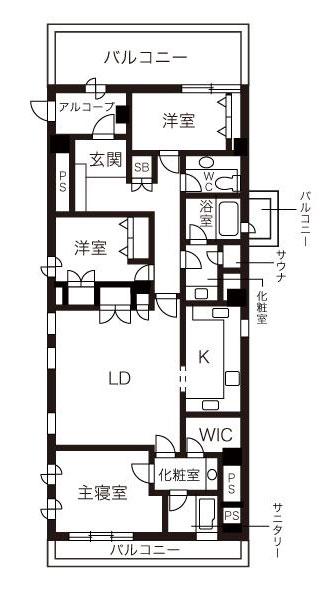 ファーストビュー神楽坂(3LDK/2階)の間取り写真