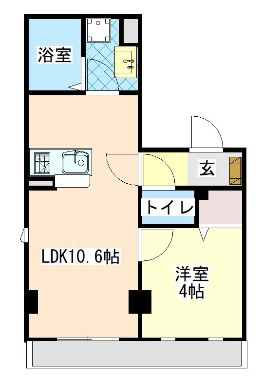 ハイステージ金沢文庫II(1LDK/4階)の間取り写真
